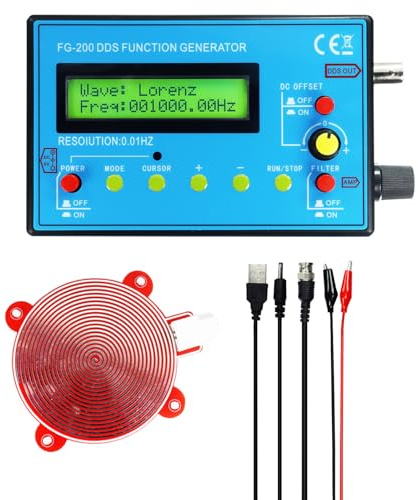 FG-200 DDS Function Signal Generator, 1Hz-500kHz Multifunction Waveform Generator AC/DC Power Frequency Generator for Audio Testing, Oscilloscope Calibration