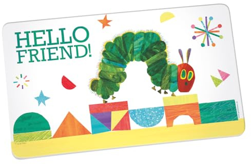 Frühstücksbrettchen Raupe Nimmersatt Hello Friend, Brotbrett, Frühstücksbrett, Brett, Brettchen, Frühstück, Abendbrot, Melamin, Mehrfarbig, 23,5 x 14,5cm