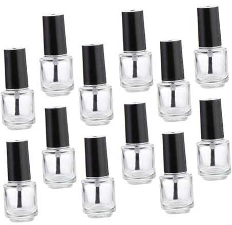 Leere Nagellackfläschchen 15ml aus Glas mit Pinsel, 12 Stück