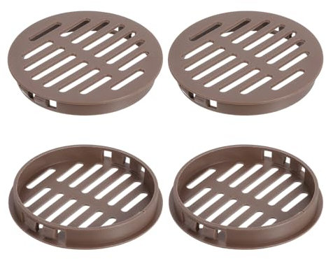 QUARKZMAN 8Pcs Grille de Ventilation Ronde en Plastique, Diamètre Encastrement 80mm Hauteur 11.3mm Grille d'aération, Bouches d'aération pour Armoire Plafond Mur Fenêtre Radiateur, Brun