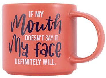 Splosh - Cheeky Mugs | Funny Coffee Mug with Humorous Sayings and Messages | Unique Gift Ideas for Her and for Him | Coffee & Tea Lovers | 390ml (Coral)