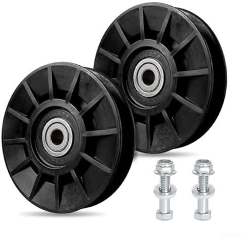 2-teiliges Ersatz-Antriebs-Vgroove Umlenkrolle-Set, Riemenscheibe, Antriebs-Rillen-Spannrollen-Set, kompatibel mit verschiedenen Rasen-Ausrüstungsmodellen
