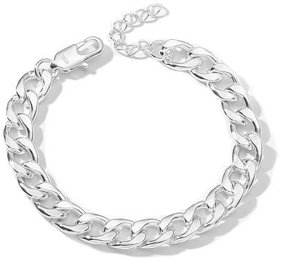 Esrael Silber Armband Herren 925 3mm Armbänder für Herren Jungs Mens Bracelet Kubanische Silber Armband Männer Schmuck Geschenke
