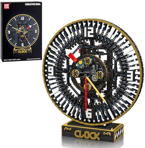 Mould King 10160 Technik Große Cyberpunk Uhr, APP-gesteuertes Uhrzeiger-Rotations-Bauset, einzigartige Wohnaccessoires und Sammlerstücke für Kinder ab 14 Jahren und Erwachsene (3675 Teile)