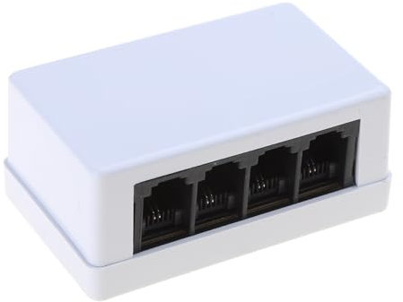 LEADSDGE 4-Wege-RJ45-zu-RJ11-Adapter, Netzwort-zu-Telefon-Konverter für Zuhause und Büro, für klare und zuverlässige Kommunikation