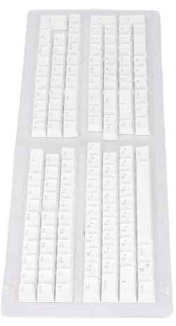 aqxreight Russian 132 Tastatur -Tastaturschlüsselkaps OEM ABS Matte Finish für 61 62 64 68 84 87 104 108 Taste Mechanische Tastaturen (White)