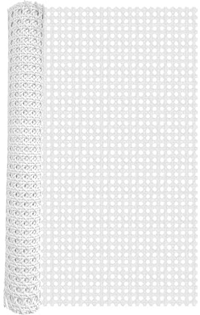 ALLINKIT 50,8 cm de ancho x 9,5 m de largo, rollo de cincha de bastón blanco, cinta de ratán de plástico de polietileno, hoja de ratán tejida a mano para reparación de cestas de muebles, manualidades