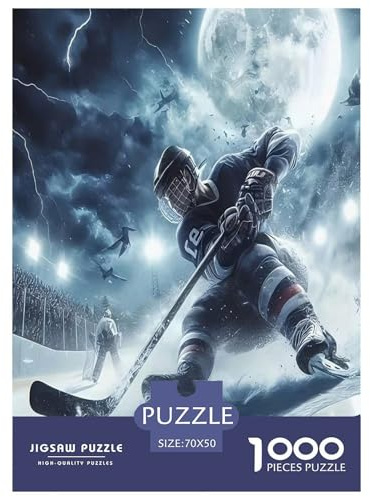 Eishockey Spieler Puzzle 1000 Teile Schwer Pädagogisches Spielzeug Für Erwachsene Und Kinder, Klassische Geschenk Lernspiel Herausforderung Spielzeug Dekorative Geschenke 70x50cm/1000pcs