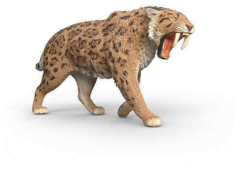 Schleich Dinosaurs | Säbelzahntiger 15054 | 14 x 7 x 3 cm | Spielfigur ab 5 Jahren | detailgetreuer schleich Dino | Dinosaurier Spielzeug zum Sammeln | Geschenk für Jungen und Mädchen