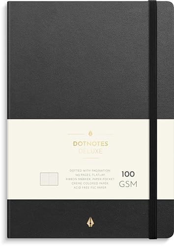 Burde DotNotes Deluxe A5 schwarz: Liniert, Gummiband-Verschluß.