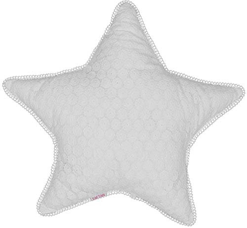 TAFTAN KS-22S Häkel Kissen Stern weiß Gr. 40x40 cm