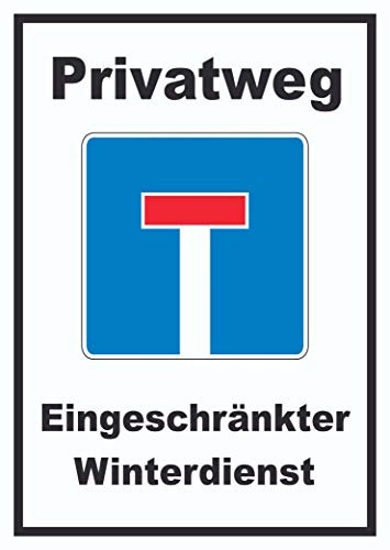 HB-Druck Privatweg Eingeschränkter Winterdienst Schild A4 (210x297mm)