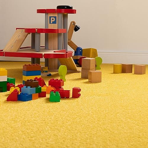 Steffensmeier Teppichboden Cambridge Young Meterware | Auslegware für Kinderzimmer Wohnzimmer Schlafzimmer | Gelb, Größe: 200x500 cm