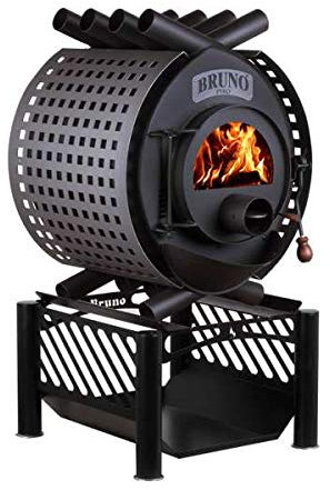 Werkstattofen Bruno Pyro II - 16 kW Warmluftofen - Energieeffizienzklasse A - Zulassung für Deutschland und Schweiz - BimSchV (Untergestell Compakt, Seitenverkleidung Quattro)