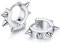 FOCALOOK Damen Herren Punk Stil Ohrringe Edelstahl Spike Huggie Kreolen Ohrringe Ohr Piercing Modeschmuck Accessoire Ear Studs für Frauen Männer