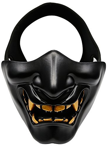 Yuting Masque de Protection Tactique Airsoft Demi-Visage, Airsoft/Paintball/Pistolet BB/Jeu CS/Chasse/Halloween Masque idéal, Jeu de rôle, Mascarade et Accessoires de cinéma