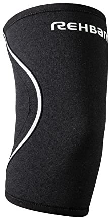 Rehband Ellenbogenbandage Sport & Alltag - 3mm SBR/Neopren Bandage Ellenbogen rutschfest, stabilisierende Armbandage Ellenbogen mit Kompression Damen & Herren, Farbe:Schwarz, Größe:S