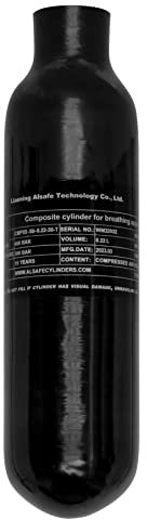 TUXING 30 MPa 4500 Psi 0,22 l 13 Cu in 220 cc Kohlefaser-HPA-Tank, Gasflasche, Paintball-Jagd für PCP-Luftgewehrpistole Daystate und FX-Gewinde M18 * 1,5