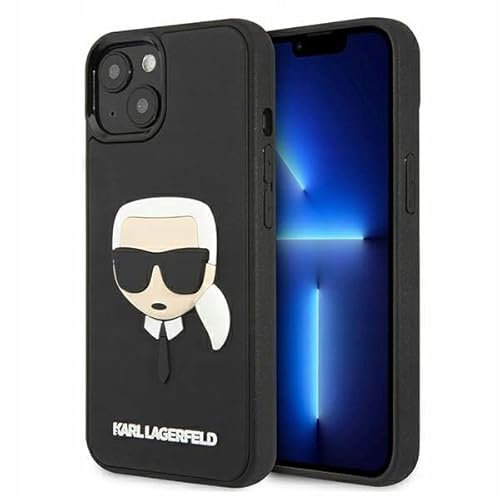 Karl Lagerfeld KLHCP13SKH3DBK Hülle für iPhone 13 Mini 5,4 schwarz 3D Rubber Karl`s Head