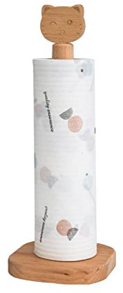 küchenrollenhalter stehend,CEIEVER papierrollenhalter küche 32cm Rollenhalter Holzschaft, Kunststoffsockel, rutschfest - Hergestellt aus hochwertigem Gummiholz & Silikon
