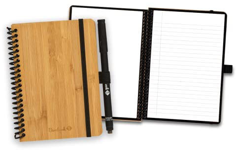 BAMBOOK Classic Notizbuch - Bambus-Holz Hardcover - A6 - Blanko & Liniert, Wiederverwendbares Notizbuch, Notizblock, Reusable Notebook