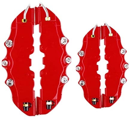 Facynde Coperture pinze Freno Rosse - 2 Pezzi Copri Pinza Freno a Disco per Auto Anteriore,2 Pezzi di Copertura della Protezione della Copertura della Pinza del Freno Posteriore Universale