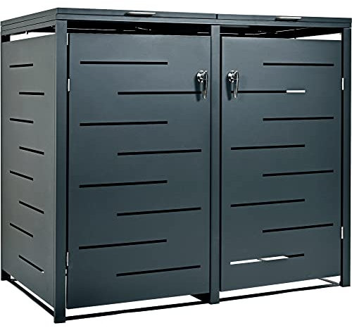 STILISTA Habillage de Poubelle en métal, pour 2 poubelles de 240 litres chacune, différentes Couleurs, Anthracite