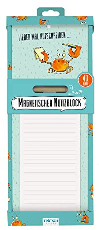 Trötsch Notizblock mit Stift und Magnet Krabbe: Notizblock Geschenk Geschenkidee Erinnerung Merkzettel