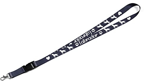 Lanyard Schlüsselanhänger Schlüsselband mit Karabiner blau: Hund Labrador Retriever