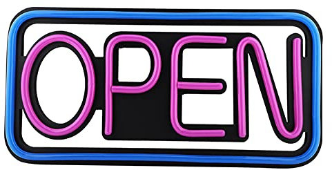 Ejoyous LED Open Leuchtreklamen, 50x25cm Open Neonlampe LED Open Sign Board LED Open Schild Hängendes Neon-Nachtlicht für dekorative Party Hotel Shop Café Restaurant Spielzimmer Zeichen