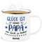 Emaille Becher Blechbecher - zum - Glück ist einen Papa wie Dich zu haben I Papa Geschenk Vatertag - 300 ml - Weiß Silber - tasse vatertagsgeschenk vater es tassen für vatertagsgeschenke als