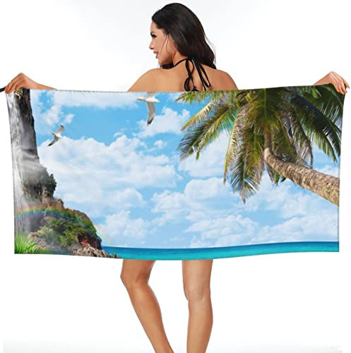 FAiruo Mikrofaser sandfreies Strandtuch Dock und Bay schnell trocknende Strandtücher für Erwachsene Jugendliche Pool Camping (Farbe: C, Größe: 70 x 140 cm)
