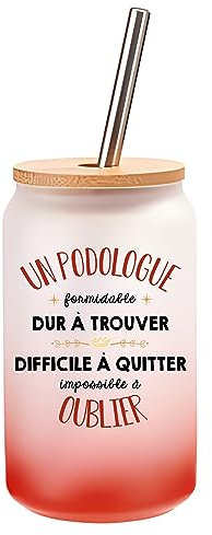 Verre Cocktail Un Podologue Formidable | Idée Cadeau Verre à Eau avec Paille