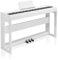 LEADZM Piano Numérique 88 Touches, Clavier Entièrement Lesté, Piano Électrique avec MIDI-USB, Bluetooth et Haut-Parleurs Stéréo, 128 Sonorités et Rythmes, Système à 3 Pédales, Blanc