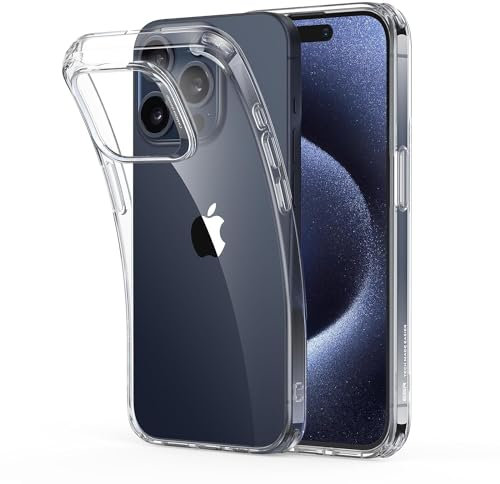 SHATCHI Clear Case Cover for iPhone 15 Pro Max, Phone Protector [Not-Yellowing & Military Grade Defence] Shockproof Bumper Slim Fit Phone Case 6.7 inch