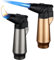 2 Briquets Tempêtes, Briquet Gaz Rechargeable, Jet Flamme Briquet Tempete avec Verrouillage de Sécurité Flamme Réglable pour Cuisine, Barbecue, Camping, Extérieur (Butane Non Inclus) (Or+Argent)