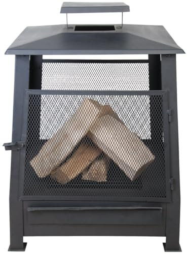 Antikas - Terrassenofen aus Gusseisen, Pagode, Kaminofen, Schwarz