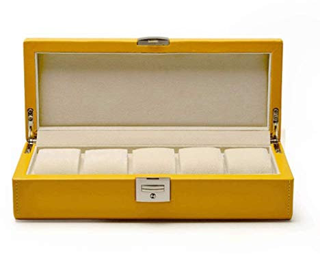 FERGERG Uhrenbox mit 5 Fächern, PU-Leder-Uhrengehäuse, Uhren-Display-Aufbewahrungsbox, Organizer für Aufbewahrung und Präsentation charitable