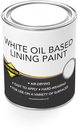 White Oil-Based Lining Paint: Durable Markings for Factories, Car Parks, Warehouses - Resistant to Damage & Spills (White Oil Based Lining Paint - 5L, White)