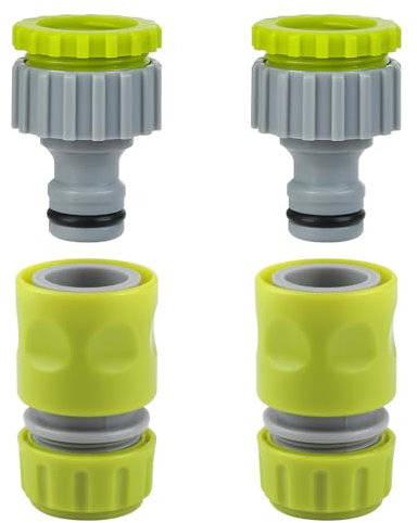 Kit di Collegamento per Rubinetto, Connettori Rapidi per Tubo da Giardino 2 in 1 da 1/2 e 3/4, Connettore Rapido Tubo Acqua Giardino 1/2 Raccordi per Tubi Irrigazione