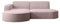 Kaiser Möbel, Ecksofa, Sofa Modena Studio Parma, Modern Design Couch, Polsterecke, Freistehend Sofa Wohnzimmer -Stoff Dicker Cord Poso Rosa Links