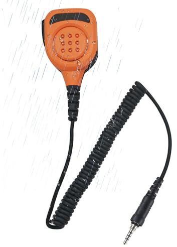 stdgove Ham Radio Speaker Microphone 3.5mm Threaded Ptt Shoulder Mic for Yaesu Standard Horizon ft-270 vx-6r hx210 vx-120 vx-170 vx-6 vx-7r vx6r Walkie Talkies (Orange)