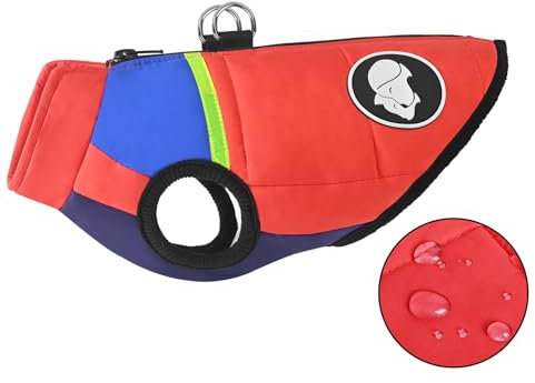 Wasserdichter Hundemantel Winter Warme Hundejacke, Hund Winterweste mit Reflektierendem Streifen, Schnee Hundekleidung für Kleine Mittlere Große Hunde Chihuahua Labrador