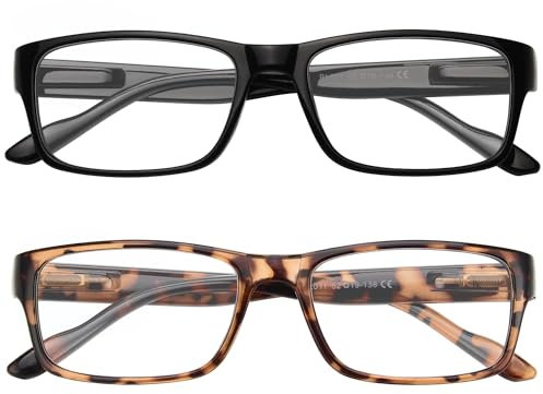 Gaoye 2 Pack Lesebrillen Damen Herren mit Blaulichtfilter Augenoptik Brille Lesehilfe für Damen Herren