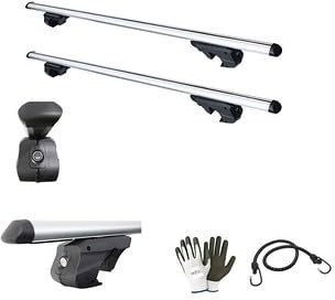KOMPATIBEL MIT DACIA Logan MCV 2007 Gepäckträgerstangen Koffer DACHBOX ALUMINIUM 120 cm Relingträger serienmäßig auf das Autodach angehoben 90 kg zugelassen Gepäckträger