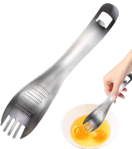 Multipurpose Grinding Spoon Ginger Grater Tool | Kitchen Spoon Grater Stainless Steel | Spoon for Mashed Potatoes, Garlic Crusher, Egg Separator, Kitchen Utensils