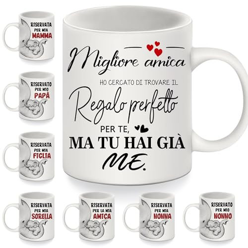 Bommex Migliore amica ho cercato di trovare il regalo perfetto per te ma tu hai già me Tazza per le amiche da amici Tazzine da Caffè per migliore amica Compleanno Regalo di Natal(migliore amica)