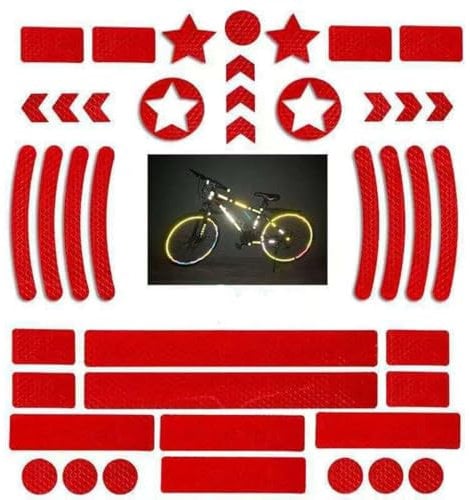 Adesivo Catarifrangente Impermeabile,Adesivi Riflettenti Auto,Nastro Catarifrangente Adesivo,Adesivi Riflettenti Luminosi,Adesivi Riflettenti per Carrozzine,Biciclett,Casco,Skateboard (rosso)