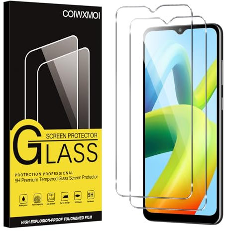 Coiwxmoi 2 Piezas Protector Pantalla para Xiaomi Redmi A1/Redmi A2 Cristal Templado Dureza 9H Antiarañazos Antihuellas Sin Burbujas Ultra HD Transparente Ultra Resistente Vidrio Película