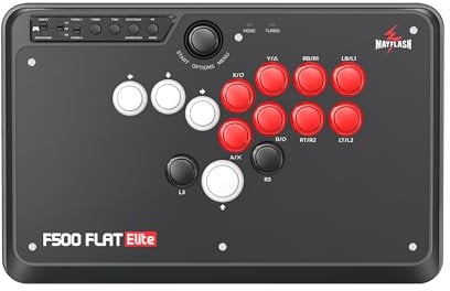 MAYFLASH F500 FLAT Elite Fight Stick Mando Arcade sin palanca con todos los botones Sanwa OBSF para PS4, PC, Xbox Series S/X, Switch/Switch 2, Steam Deck, macOS, Android, Raspberry Pi y más